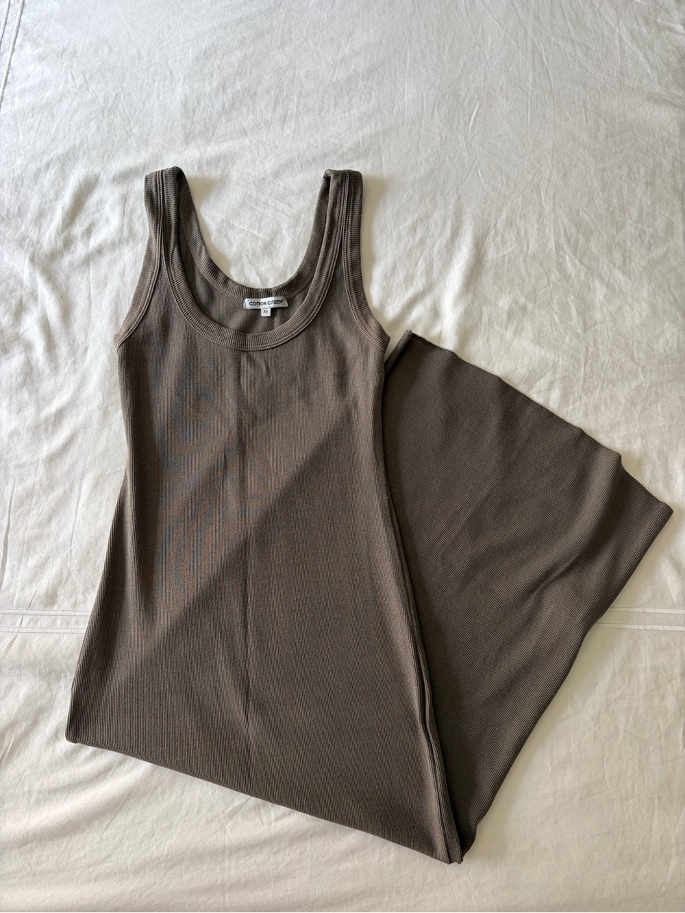 Cotton Citizen Sleeveless Taupe Midi Dress Size XS